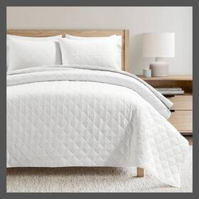 91844852 Lush Decor D Cor 3pc Full/queen Haniya Waffle Woven Textured Quilt Set