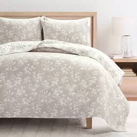 91844865 Lush Decor D Cor 3pc Full/queen Floral Jacquard Reversible Soft Matelasse Quilt