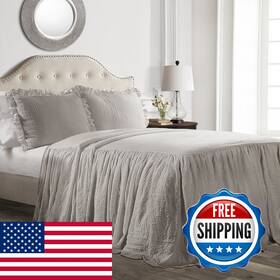 B07fdkjzzq Lush Decor Ruffle Skirt Bedspread Set - 2-piece Luxurious Farmhouse Bedding