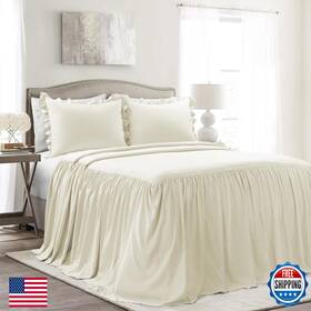 B07fkyc94j Lush Decor Ruffle Skirt Bedspread Set - 3-piece Luxurious Farmhouse Bedding