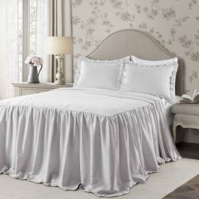 B07pqs5zzd Lush Decor Ticking Stripe Bedspread Gray Vintage Chic Farmhouse Style
