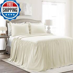 B09qrqjny3 Lush Decor Ruffle Skirt Bedspread Set - 3-piece Luxurious Farmhouse Bedding