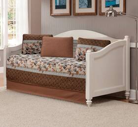 Luxury Home 665752458075 Collection 5 Piece Daybed Quilted Reversible Coverlet Bedspread Set Floral Pr