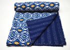 M3001-3020 Handmade Handstiched Indian Ikat Print Queen Tapestry Kantha Quilt Bedspread
