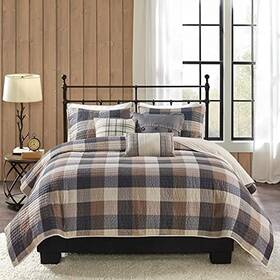 Madison Park 022164422092 King Quilt Set Patchwork Farmhouse Diamond