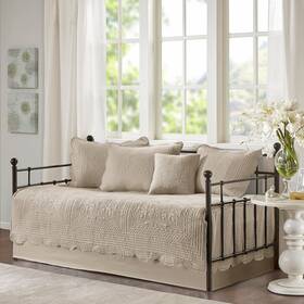Madison Park 022164438512 Daybed Cover Set Damask Quilted For Daybeds All Season Pre-washed Cot