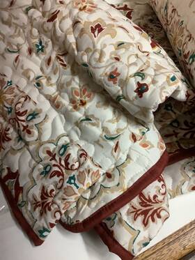 Madison Park 022164440973 Burgundy Medallion Xl Twin Quilt 69inx95in No Sham