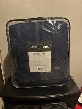 50517467 Madison Park 3pc Full/queen Bedspread Set Blue -