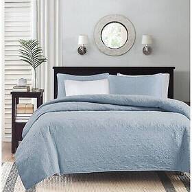 51500666 Madison Park 2pc Twin/twin Extra Long Vancouver Reversible Coverlet Set Blue