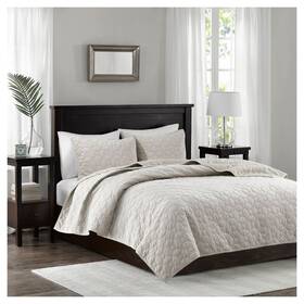 52218160 Madison Park 3pc King/california King Mercer Faux Velvet Reversible Coverlet