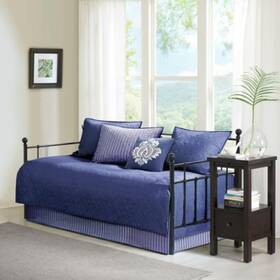53323591 Madison Park Navy Vancouver Daybed Cover Set 6pc