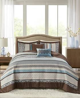 Madison Park 675716488673 Princeton 5-pc. Bedspread Set King/ Cal King Blue