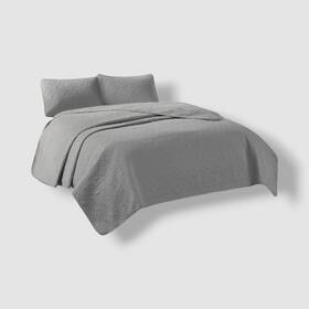 Madison Park 675716585556 Gray Quebec 3-pc. Quilt Set Size-king/california King
