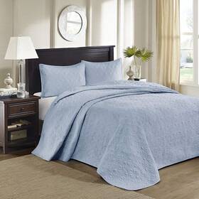 Madison Park 675716624903 Quebec Reversible Quilt Set Damask Design Double Sided Stitching All Season