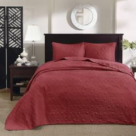 Madison Park 675716772017 Quebec Reversible Quilt Set Damask Design Double Sided Stitching All Season