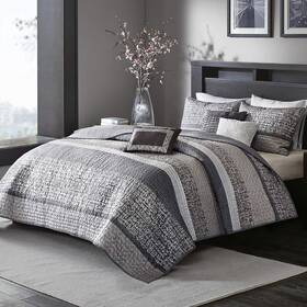 Madison Park 675716821760 King Quilt Set Lustrous Jacquard And Glitter Accent Coverlet For Size