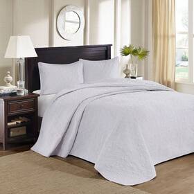 76769184 Madison Park 2pc Twin Vancouver Reversible Bedspread Set White -