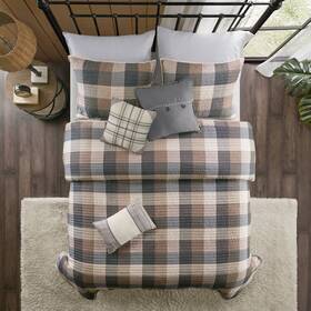 81970671 Madison Park 6pc King/california King Warren Herringbone Quilted Reversible Coverlet Set With