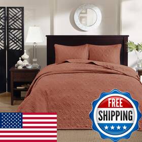 B0dflst82s Madison Park King Quilt Set Reversible Damask Quilted Coverlet For Size