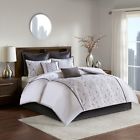 Madison Park Black Gray White Piece Comforter Set Pillows Bedskirt