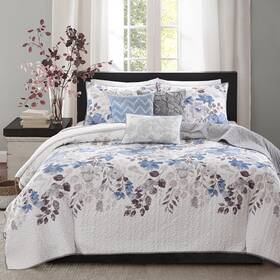 Mp13-2121 Madison Park Luna Quilt Modern Classic Design All Season Breathable Coverlet