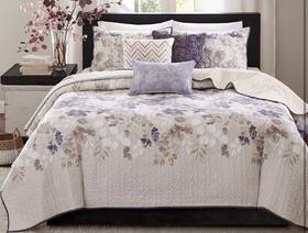 Mp13-2123 Madison Park Luna King/cal King Quilt Set Quilted Floral Oeko-tex