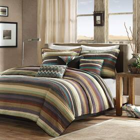 Mp13-2582 Madison Park Twin/twin Xl 68 Inch X90 Yosemite Stripes Purple/teal