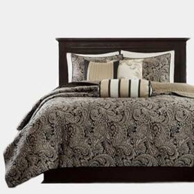 Mp13-2694 Madison Park Quilt Damask Coverlet Bedspread Bedding Set Shams Full/queen