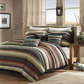 Mp13-271 Madison Park King Size Bedding 6pc Quilt Set Southwestern Cabin Farmhouse Rustic Bedspread