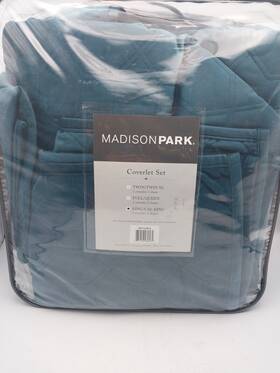 Mp13-4612 Madison Park 3 Piece Velvet Coverlet Set Size King/cal King Teal