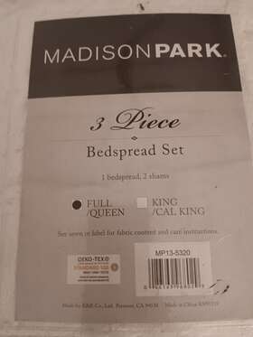 Mp13-5320 Madison Park Queen 3 Piece White Cotton Chenille Bedspread Set