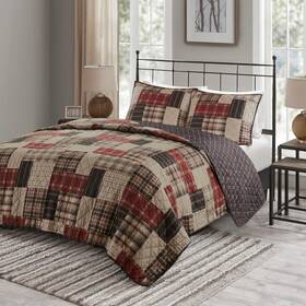 Mp13-8471 Madison Park King Quilt Set Rustic Cabin Lodge Country Farmhouse Southwestern Coverlet 3 Pc