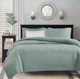 Mp13154 Madison Park Coverlet Set 104 Inch X 94 King / Cal Polyester Green 3-piece