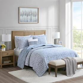 Mps13-500 Madison Park Signiture Quilt Set Metelasse Reversible Coverlet Queen Size
