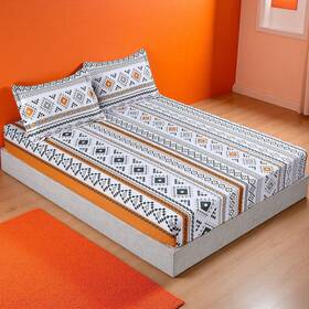 Abh459267-b Mag 3pcs Colorful Bohemian Bed Sheet Twin Size Retro Orange Printed Boho Mi