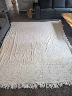 108404 Maine Heritage Weavers Chenille Fringe King Beadspread 102 Inch X 117 Boho Usa Ivry