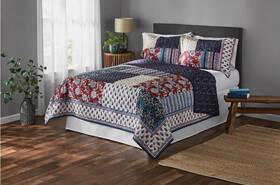 Mainstays 081806658756 Reversible Multicolor Vintage Americana Patchwork Quilt F/q
