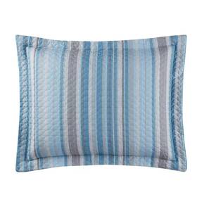 E2j005s60bun Mainstays 2 Vertical Stripe Blue Gray Beige Quilt Standard Shams 24 X 30 Coastal