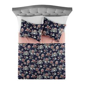 Ms2543186922c16 Mainstays 100% Cotton Matelasse Quilt King Reversible Navy