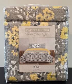 114940 Majestic Collection King-size 3 Piece Quilt And Pillow Sham Set
