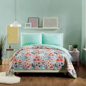 Makers Collective 041808918272 Elizabeth Olwen Quilt Set Full/queen Mayflower Blush/multi