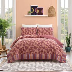A016a24rtnfs Makers Collective Natalia 100% Cotton All Seasons Quilt And Pillow Sham Set By Jungalow 3-piec