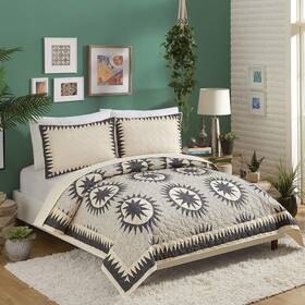 A094017cmnfs Makers Collective Soleil 3-piece Quilt Set By Jungalow - Lightweight Coverlet Quilted Bedding