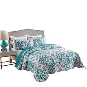 Marcielo 419221923364 3 Piece Quilted Bedspread Printed Quilt Set Bedding Throw Blanket Cov