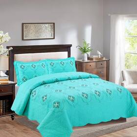 Marcielo 419221923548 3-piece Embroidery Quilt Set Lightweight Bedspread Coverlet Emma Tur