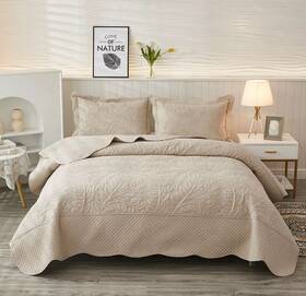 Marcielo 850032099387 3-piece 100% Cotton Oversized Bedspread Set Coverlet Lightweight