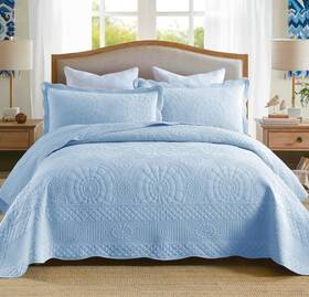 Marcielo 850050982630 3-piece 100% Cotton Oversized Bedspread Lightweight Quilt Coverlet