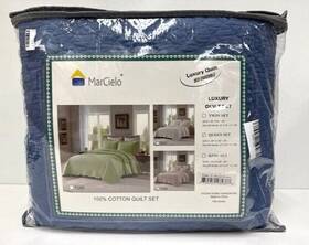 Marcielo 850050982746 3-piece 100% Cotton Oversized Bedspread Lightweight Quilt Coverlet
