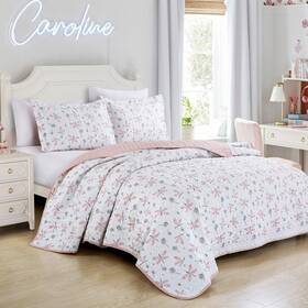 Jb602 Marcielo F 3 Pcs Kids Quilt Set Lightweight Bedspread With Pillow Shams Pink D
