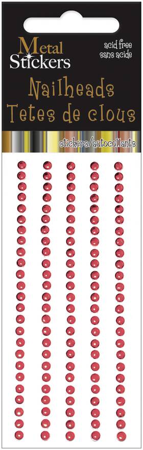 Ms3mm-3864 Mark Richards Metal Stickers Nailheads 3mm Round 125/pkg-red